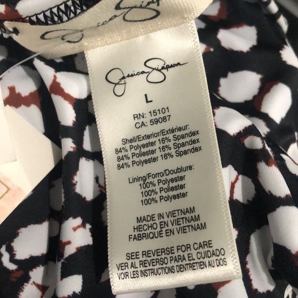 JESSICA Simpson Leopard Tankini Swim Top Size L - Picture 4 of 4